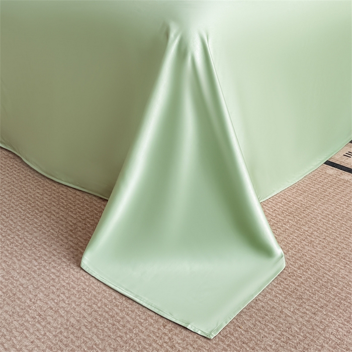 91家纺网 家纺一手货源 找家纺 梦舒羽 2025新款水洗真丝枕套冰丝凉感枕头套夏天薄款枕芯套 奶油浅绿