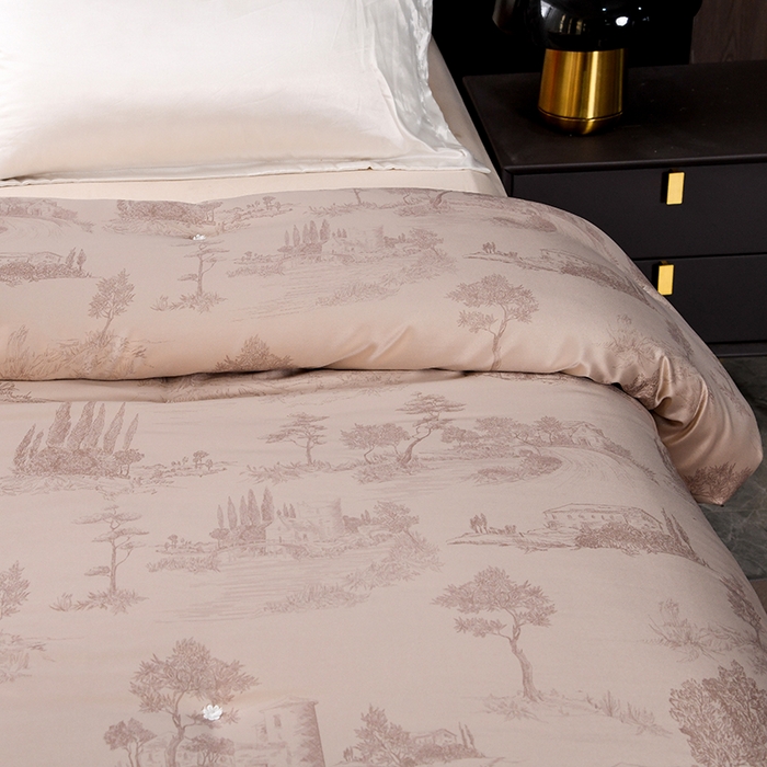 91家纺网 家纺一手货源 找家纺 鑫田家纺 2025新款天丝蚕丝被100%柞蚕丝夏被莱赛尔天丝数码印花 香槟