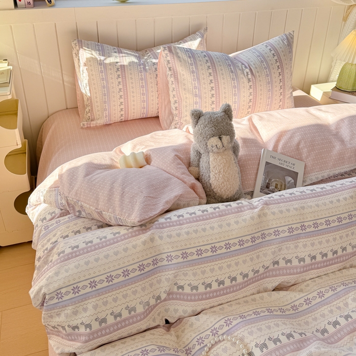 91家纺网 家纺一手货源 找家纺 黑马家居 2025新款全棉喷气13070印花单被套 波西米亚