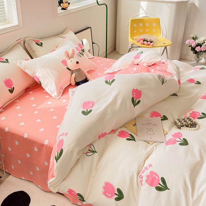 91家纺网 家纺一手货源 找家纺 卡斯诺 2023新款芦荟棉四件套花型2