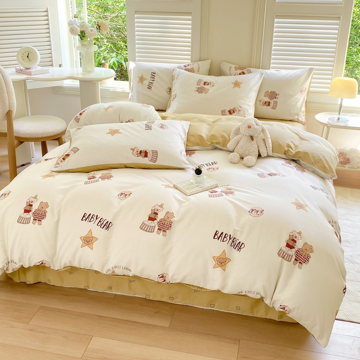 91家纺网 家纺一手货源 找家纺 黑马家居 2025新款全棉喷气13070印花四件套 马戏团