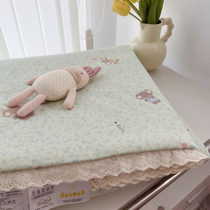 91家纺网 家纺一手货源 找家纺 于果2025新款双层纱花边款夏被 少女象