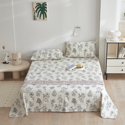 91家纺网 家纺一手货源 找家纺 （总）怡家居 2025新款全棉老粗布床单床笠三件套