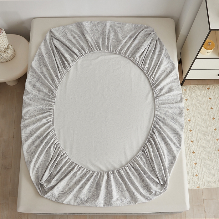 91家纺网 家纺一手货源 找家纺 怡家居 2025新款全棉老粗布床单床笠三件套 染心-灰