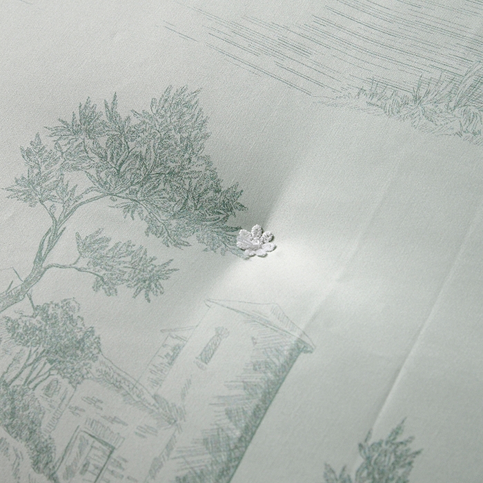 91家纺网 家纺一手货源 找家纺 鑫田家纺 2025新款天丝蚕丝被100%柞蚕丝夏被莱赛尔天丝数码印花 玛瑙绿