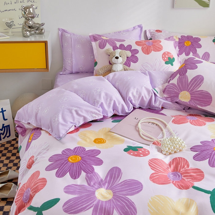 91家纺网 家纺一手货源 找家纺 卡斯诺 2023新款芦荟棉四件套花型2