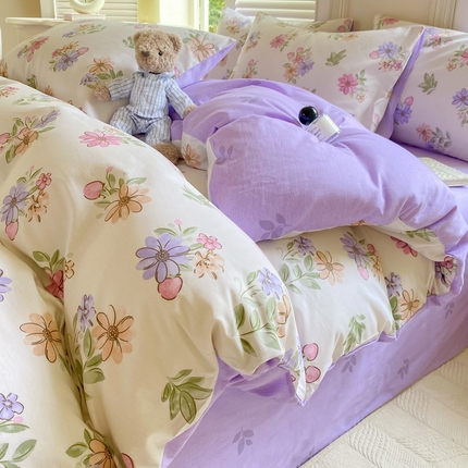 黑马家居 2025新款全棉喷气13070印花四件套 初晴