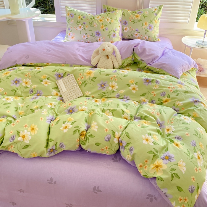 91家纺网 家纺一手货源 找家纺 黑马家居 2025新款全棉喷气13070印花四件套 绿野仙踪