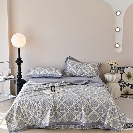 金喜 2025新款天丝棉大豆印花夏凉被夏被四件套 莱雅