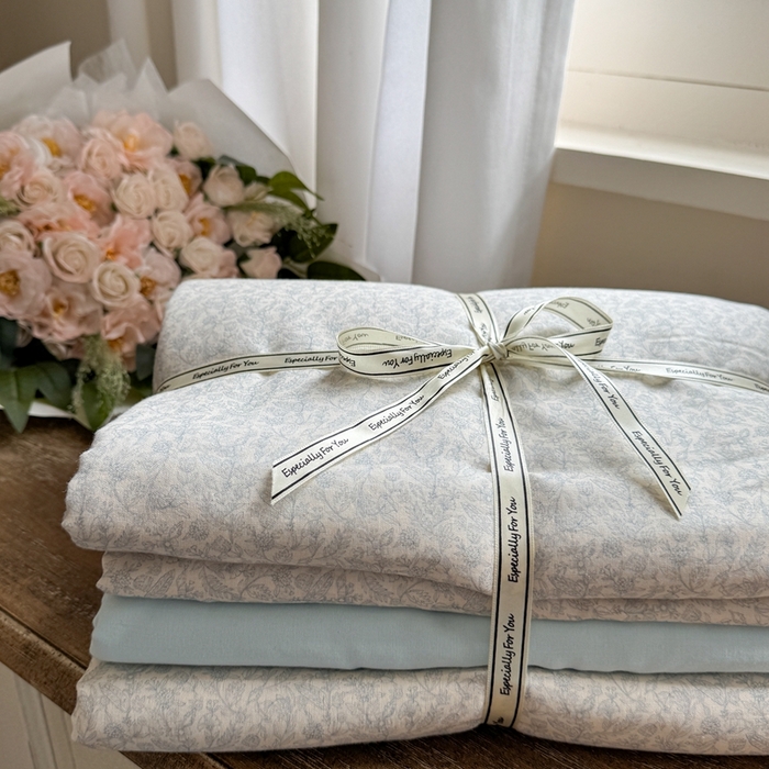 91家纺网 家纺一手货源 找家纺 2025新款全棉有氧双层纱系列套件 清辞