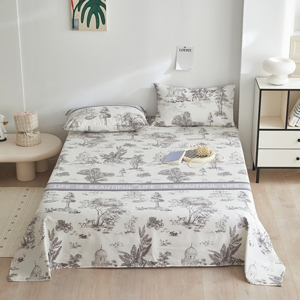 91家纺网 家纺一手货源 找家纺 （总）怡家居 2025新款全棉老粗布床单床笠三件套