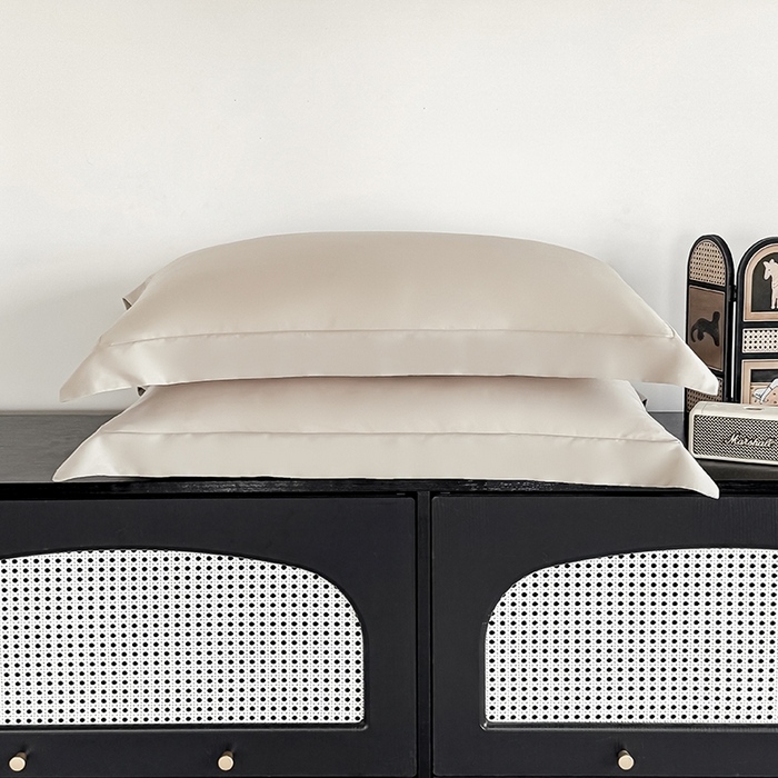 91家纺网 家纺一手货源 找家纺 金喜 2025新款LF级60支莱赛尔天丝枕套宽边枕套 原色