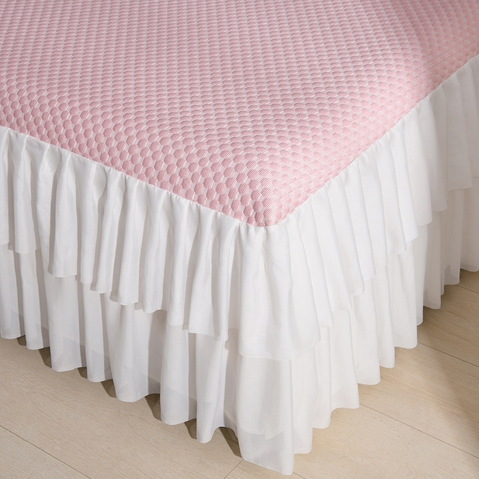 91家纺网 家纺一手货源 找家纺 （总）绘萱家居 2025爆款冰凉豆豆凉席三件套床裙款冰丝软席子