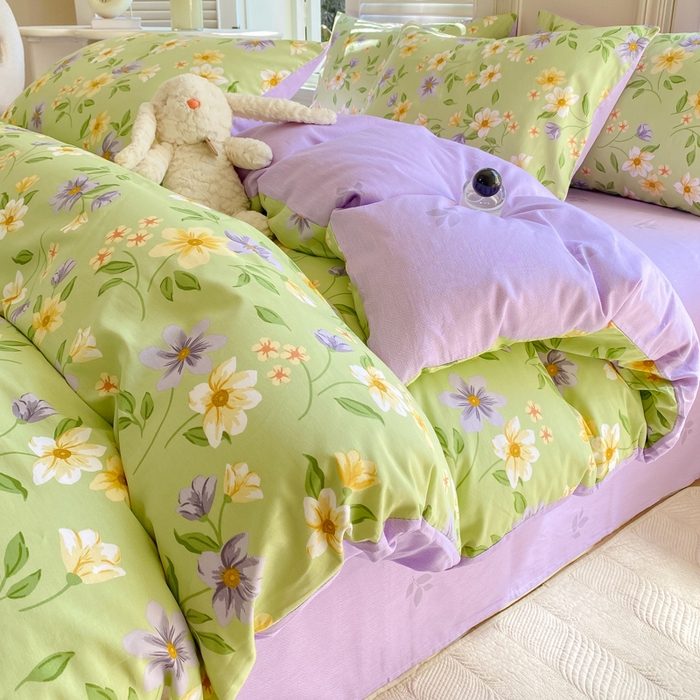 91家纺网 家纺一手货源 找家纺 黑马家居 2025新款全棉喷气13070印花单被套 绿野仙踪