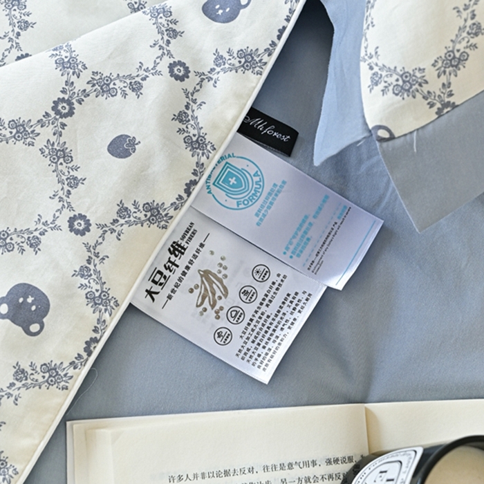 91家纺网 家纺一手货源 找家纺 金喜 2025新款天丝棉大豆印花夏凉被夏被四件套 蓝调