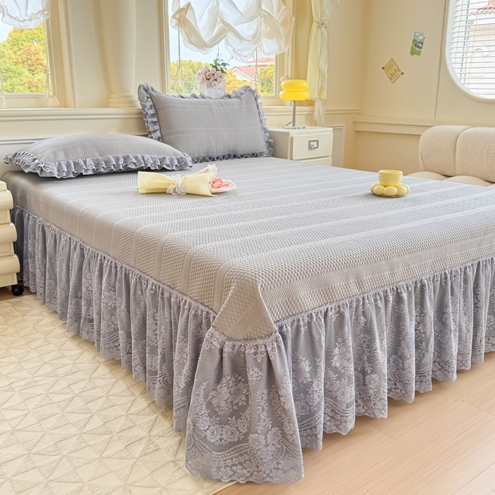 91家纺网 家纺一手货源 找家纺 （总）慧菲  2025新款PE高分子凉感席床裙凉席三件套 【6-7斤】