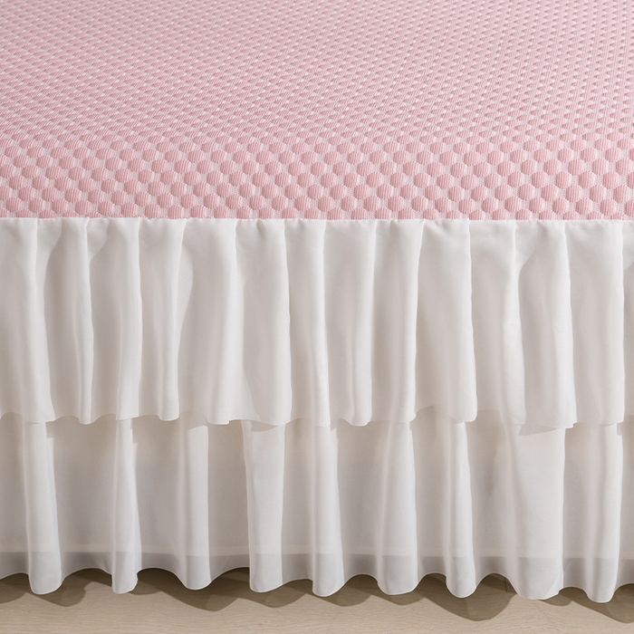 91家纺网 家纺一手货源 找家纺 （总）绘萱家居 2025爆款冰凉豆豆凉席三件套床裙款冰丝软席子