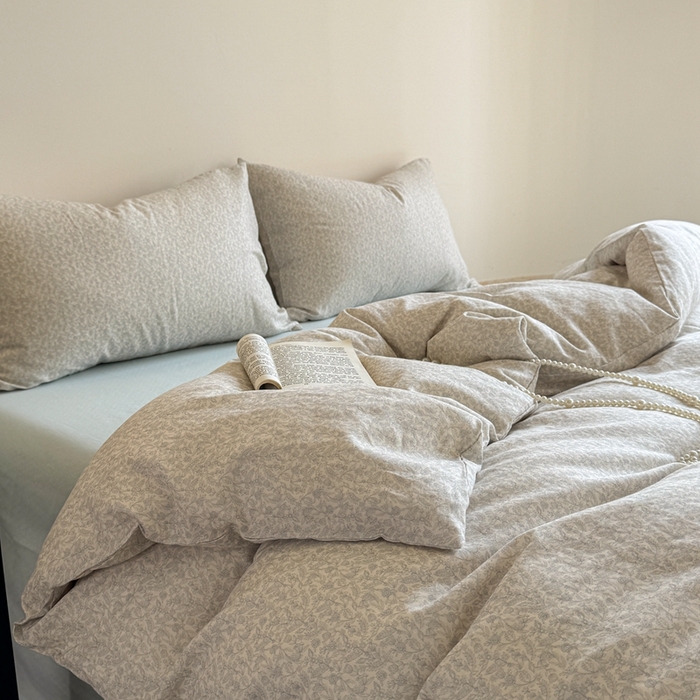 91家纺网 家纺一手货源 找家纺 2025新款全棉有氧双层纱系列套件 清辞