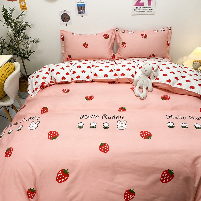 91家纺网 家纺一手货源 找家纺 卡斯诺 2023新款芦荟棉四件套花型2