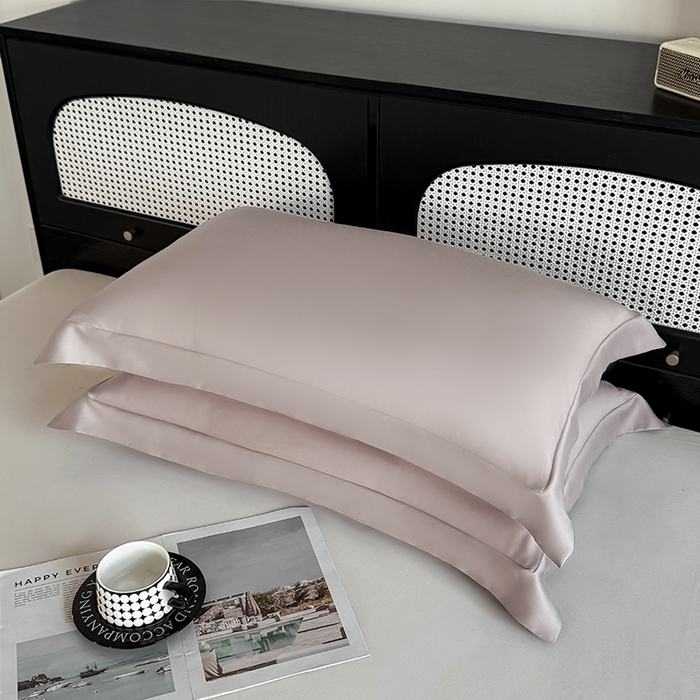 91家纺网 家纺一手货源 找家纺 金喜 2025新款LF级60支莱赛尔天丝枕套宽边枕套 冰莓粉