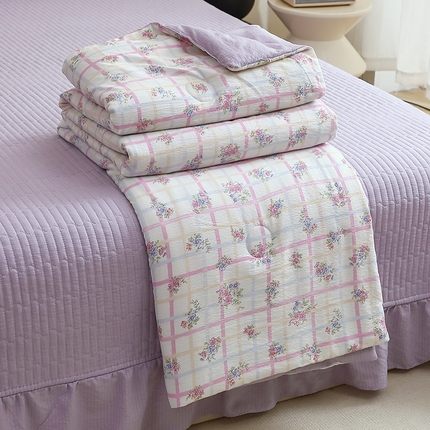 91家纺网 家纺一手货源 找家纺 （总）人人爱家纺 2025新款皱皱纱床盖夏被四件套