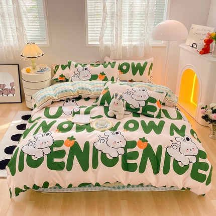 91家纺网 家纺一手货源 找家纺 （总）卡斯诺 2023新款芦荟棉四件套花型2