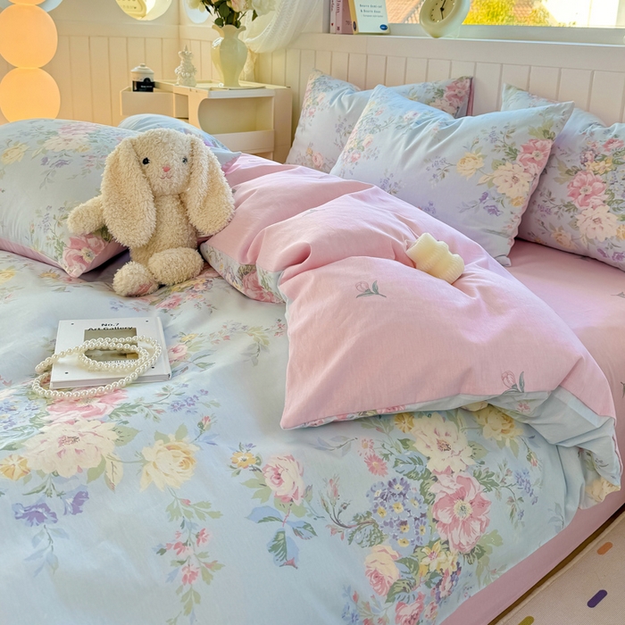 91家纺网 家纺一手货源 找家纺 黑马家居 2025新款全棉喷气13070印花四件套 秘境