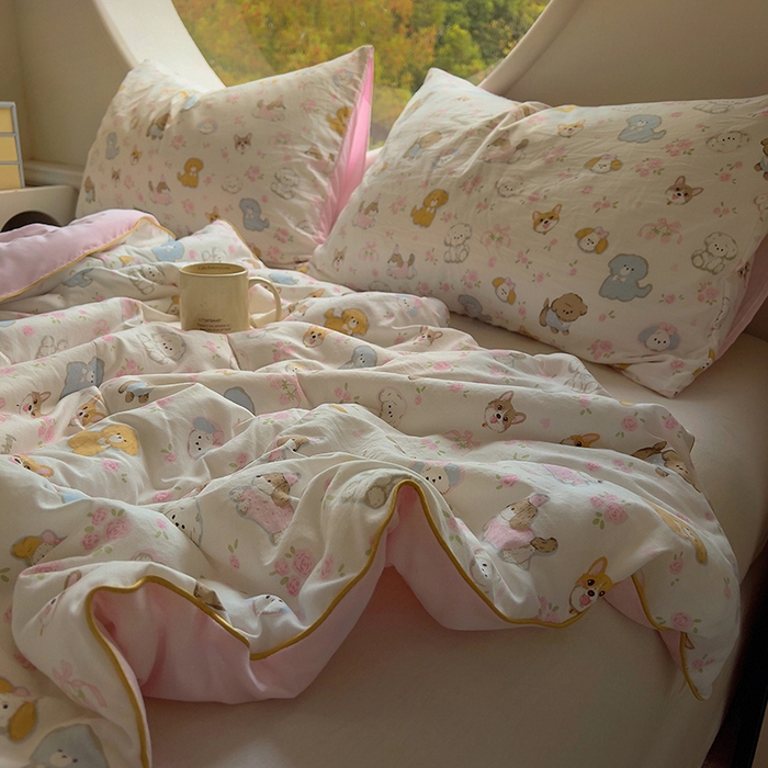 91家纺网 家纺一手货源 找家纺 初念 2025新款云朵棉系列夏被（提供买家秀） 灰蒙小狗