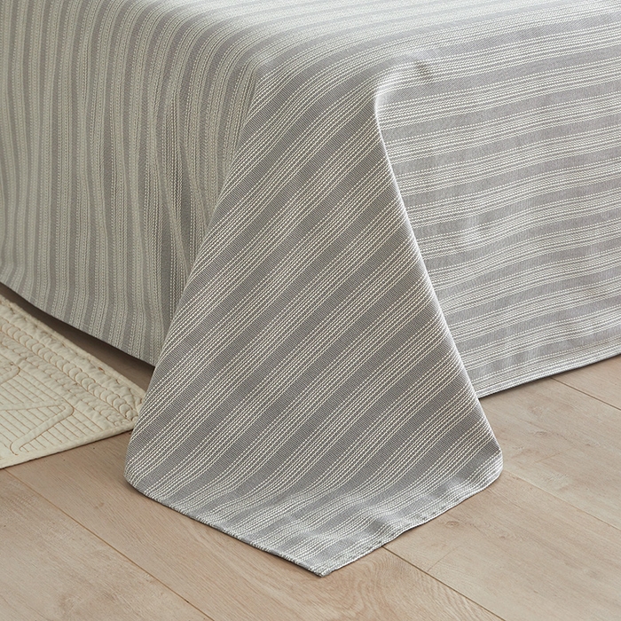 91家纺网 家纺一手货源 找家纺 怡家居 2025新款全棉老粗布床单床笠三件套 彼年-灰