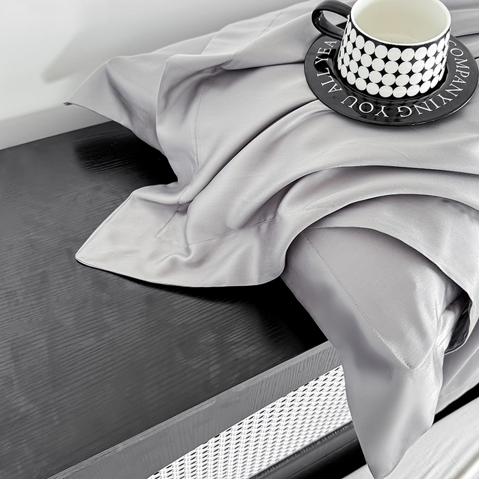 91家纺网 家纺一手货源 找家纺 金喜 2025新款LF级60支莱赛尔天丝枕套宽边枕套 都市灰