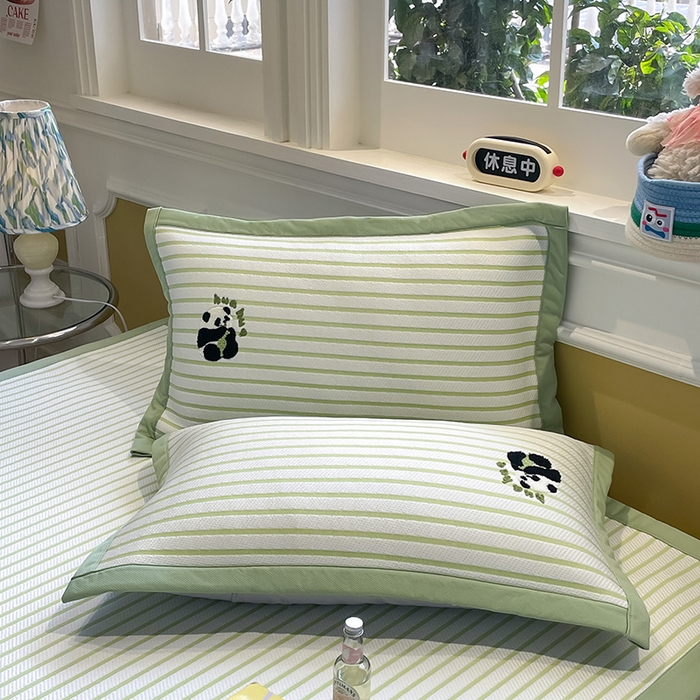 91家纺网 家纺一手货源 找家纺 2025年新款PE提花卡通毛巾绣凉席系列场景一 花花