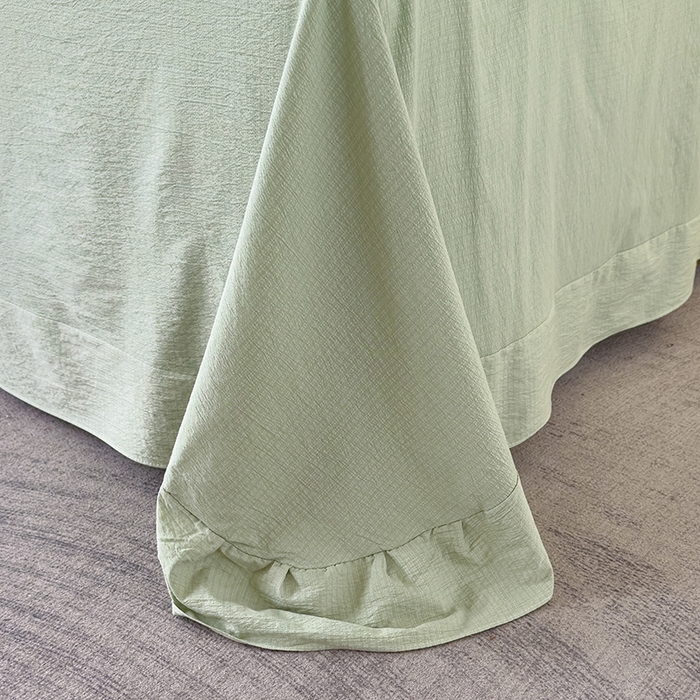 91家纺网 家纺一手货源 找家纺 竹合家纺 2025新款云感皱皱四件套-镂空花边款法式 花边款-玫瑰