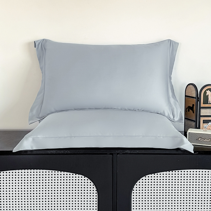 91家纺网 家纺一手货源 找家纺 金喜 2025新款LF级60支莱赛尔天丝枕套宽边枕套 雾兰