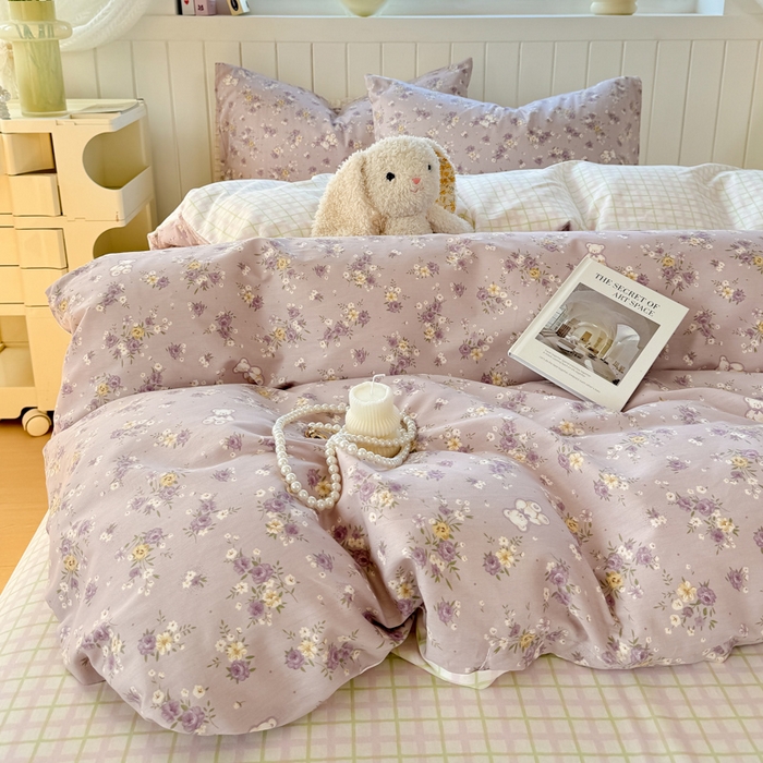 91家纺网 家纺一手货源 找家纺 黑马家居 2025新款全棉喷气13070印花单被套 花园小熊