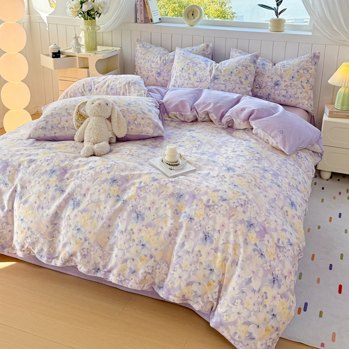 91家纺网 家纺一手货源 找家纺 黑马家居 2025新款全棉喷气13070印花单被套 清晨