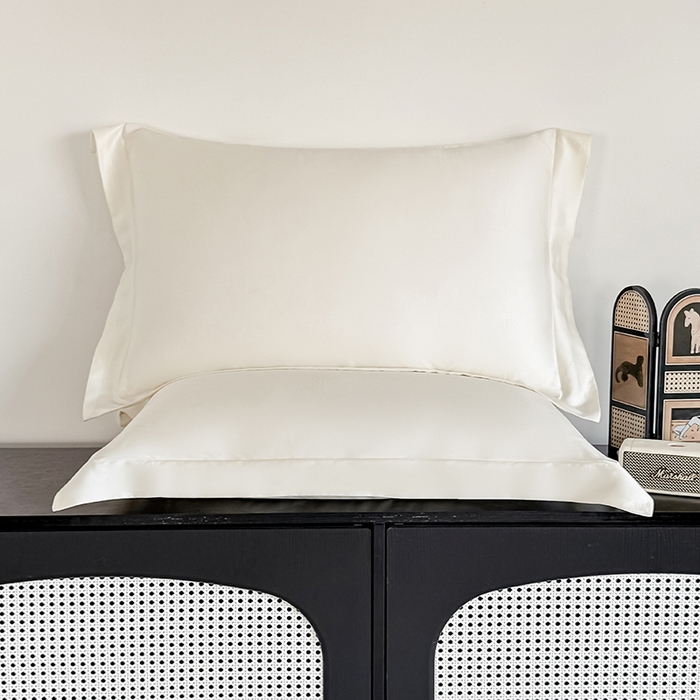 91家纺网 家纺一手货源 找家纺 金喜 2025新款LF级60支莱赛尔天丝枕套宽边枕套 奶昔