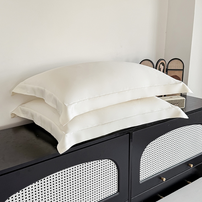 91家纺网 家纺一手货源 找家纺 金喜 2025新款LF级60支莱赛尔天丝枕套宽边枕套 奶昔