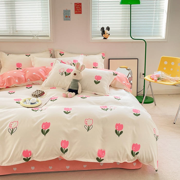 91家纺网 家纺一手货源 找家纺 卡斯诺 2023新款芦荟棉四件套花型2