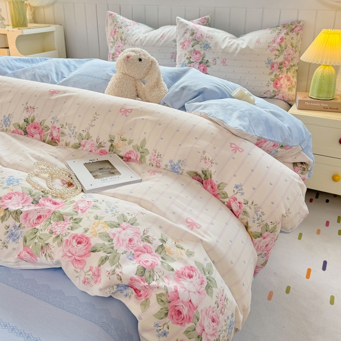 91家纺网 家纺一手货源 找家纺 黑马家居 2025新款全棉喷气13070印花四件套 半岛花园