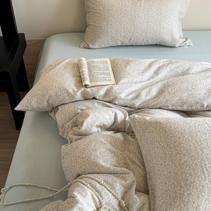 91家纺网 家纺一手货源 找家纺 2025新款全棉有氧双层纱系列套件 清辞