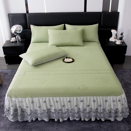 91家纺网 家纺一手货源 找家纺 （总）席皇后 2025新款A类凉感豆豆凉席系列床裙款