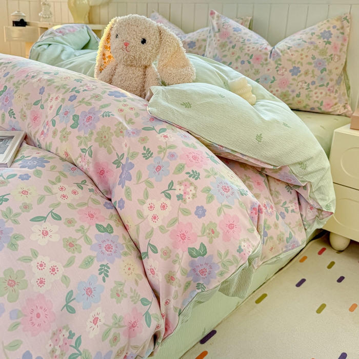 91家纺网 家纺一手货源 找家纺 黑马家居 2025新款全棉喷气13070印花单被套 缤纷花海