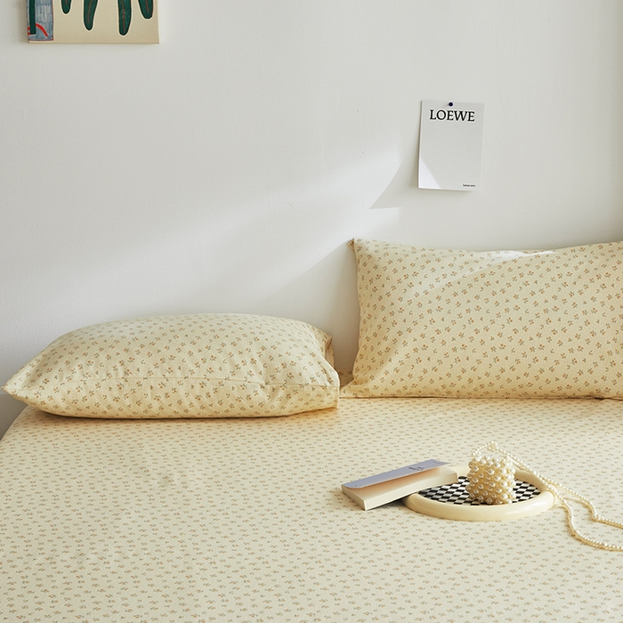 91家纺网 家纺一手货源 找家纺 怡家居 2025新款全棉老粗布床单床笠三件套 星语