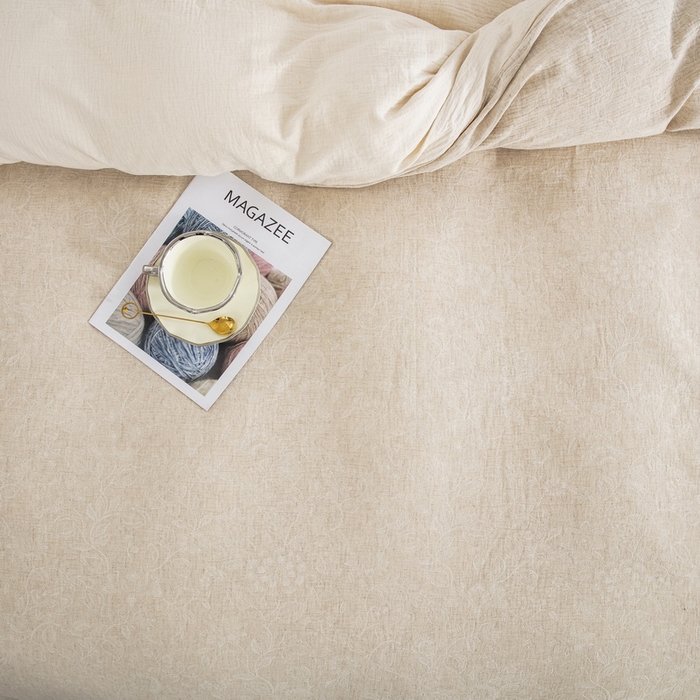 91家纺网 家纺一手货源 找家纺 （总）鲁爱家纺供货 2025新款AB版棉麻纽扣款四件套 