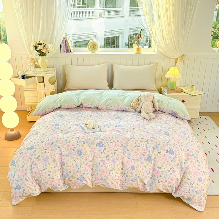 91家纺网 家纺一手货源 找家纺 黑马家居 2025新款全棉喷气13070印花单被套 缤纷花海