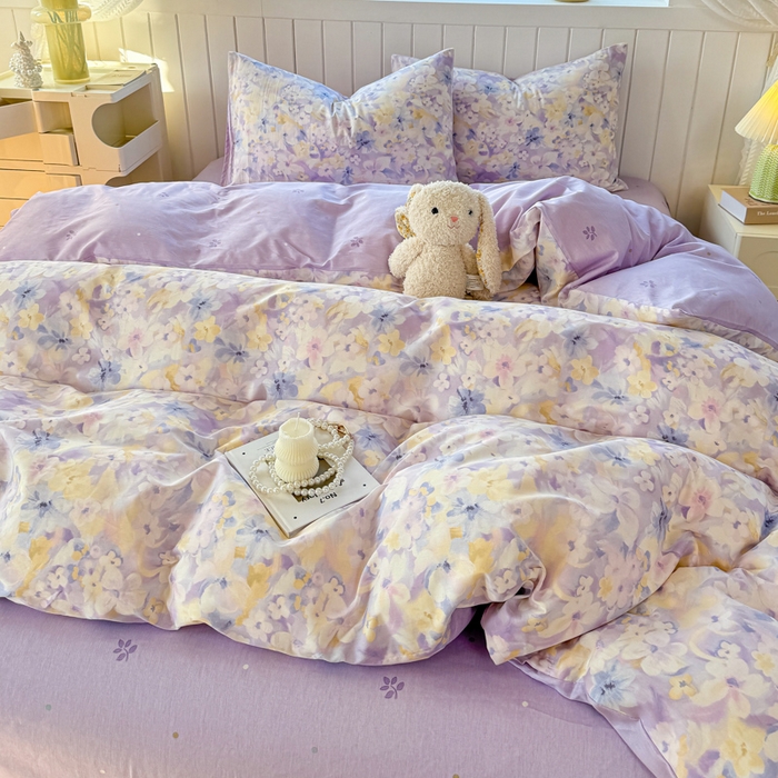 91家纺网 家纺一手货源 找家纺 黑马家居 2025新款全棉喷气13070印花单被套 清晨