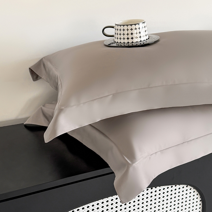 91家纺网 家纺一手货源 找家纺 金喜 2025新款LF级60支莱赛尔天丝枕套宽边枕套 香谷棕