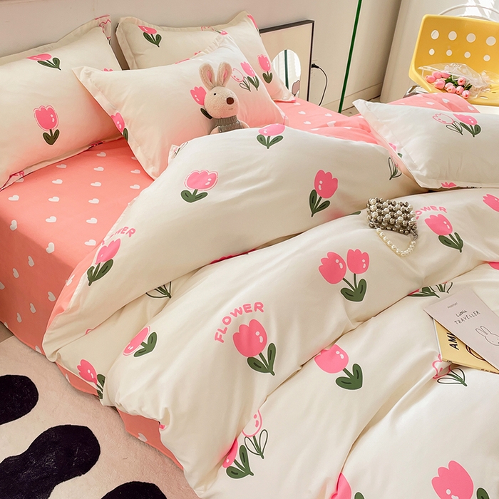 91家纺网 家纺一手货源 找家纺 卡斯诺 2023新款芦荟棉四件套花型2