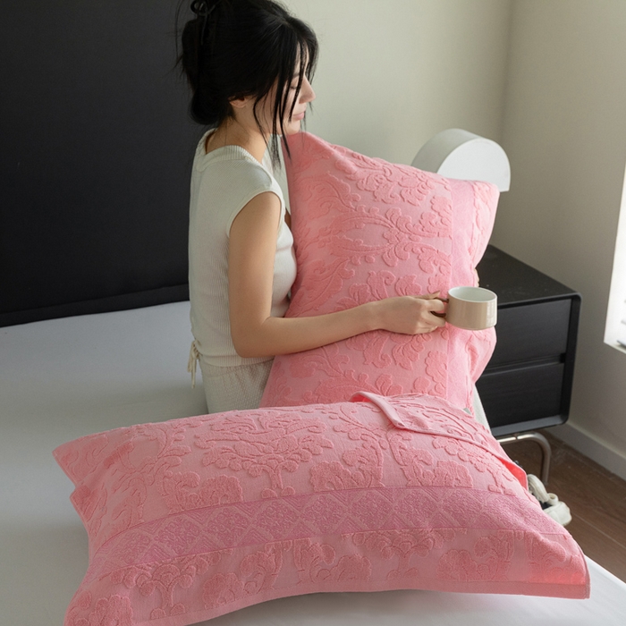 91家纺网 家纺一手货源 找家纺 （总）乐家毛巾被（工厂自产自销） 2025新款纯棉浮雕老式枕巾