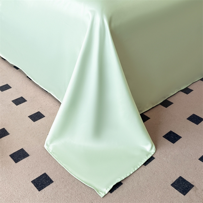 91家纺网 家纺一手货源 找家纺 梦舒羽 2025新款水洗真丝枕套冰丝凉感枕头套夏天薄款枕芯套 奶油浅绿